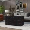 imageDeco 79 Linen Fabric Living Room Coffee Table 40quot x 19quot x 21quot Dark BlueDark Blue