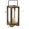 imageDeco 79 Mango Wood Handmade Indoor Outdoor Candle Lantern Decorative Lantern Candle Holder Lantern 8quot x 8quot x 31quot Brown8 x 8 x 22