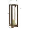 imageDeco 79 Mango Wood Handmade Indoor Outdoor Candle Lantern Decorative Lantern Candle Holder Lantern 8quot x 8quot x 31quot Brown8 x 8 x 31