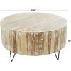 imageDeco 79 Mango Wood Handmade Living Room Coffee Table Distressed Table with Black Metal Hairpin Legs Center Table 37quot x 37quot x 18quot BrownCenter Table 37 x 37 x 18