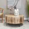 imageDeco 79 Mango Wood Handmade Living Room Coffee Table Distressed Table with Black Metal Hairpin Legs Center Table 37quot x 37quot x 18quot BrownCenter Table 37 x 37 x 18