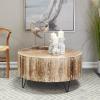 imageDeco 79 Mango Wood Handmade Living Room Coffee Table Distressed Table with Black Metal Hairpin Legs Center Table 37quot x 37quot x 18quot BrownCenter Table 37 x 37 x 18