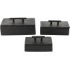 imageDeco 79 Marble Decorative Box Decorative Keepsake Boxes with Aluminum Bar Handles Set of 3 Storage Boxes 12quot 10quot 8quotW BlackBlack