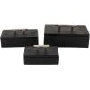 imageDeco 79 Marble Decorative Box Decorative Keepsake Boxes with Aluminum Bar Handles Set of 3 Storage Boxes 12quot 10quot 8quotW BlackBlack