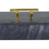 imageDeco 79 Marble Decorative Box Decorative Keepsake Boxes with Aluminum Bar Handles Set of 3 Storage Boxes 12quot 10quot 8quotW BlackBlack
