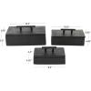 imageDeco 79 Marble Decorative Box Decorative Keepsake Boxes with Aluminum Bar Handles Set of 3 Storage Boxes 12quot 10quot 8quotW BlackBlack