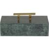 imageDeco 79 Marble Decorative Box Decorative Keepsake Boxes with Aluminum Bar Handles Set of 3 Storage Boxes 12quot 10quot 8quotW BlackGreen