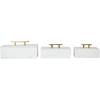 imageDeco 79 Marble Decorative Box Decorative Keepsake Boxes with Aluminum Bar Handles Set of 3 Storage Boxes 12quot 10quot 8quotW BlackWhite