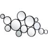 imageDeco 79 Metal Abstract Room Wall Mirror Bubble Cluster Entryway Mirror Wall Mounted Mirror 24quot x 1quot x 52quot Black