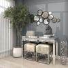 imageDeco 79 Metal Abstract Room Wall Mirror Bubble Cluster Entryway Mirror Wall Mounted Mirror 24quot x 1quot x 52quot Black