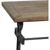 imageDeco 79 Metal Anchor Console Table with Brown Wood Top 48quot x 15quot x 31quot BlackBrownBlack