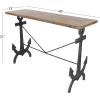 imageDeco 79 Metal Anchor Console Table with Brown Wood Top 48quot x 15quot x 31quot BlackBrownBlack