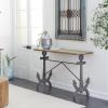 imageDeco 79 Metal Anchor Console Table with Brown Wood Top 48quot x 15quot x 31quot BlackBrownBlack