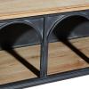 imageDeco 79 Metal Arched 2 Shelf 4 Cubby Console Table with Brown Wood Shelves 47quot x 16quot x 41quot BlackBlack