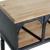 imageDeco 79 Metal Arched 2 Shelf 4 Cubby Console Table with Brown Wood Shelves 47quot x 16quot x 41quot BlackBlack