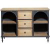 imageDeco 79 Metal Arched 2 Shelf 4 Cubby Console Table with Brown Wood Shelves 47quot x 16quot x 41quot BlackBrown