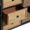 imageDeco 79 Metal Arched 2 Shelf 4 Cubby Console Table with Brown Wood Shelves 47quot x 16quot x 41quot BlackBrown