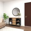 imageDeco 79 Metal Arched 2 Shelf 4 Cubby Console Table with Brown Wood Shelves 47quot x 16quot x 41quot BlackBrown