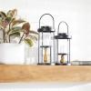 imageDeco 79 Metal Decorative Candle Lantern with Handle Set of 2 14quot 12quotH BlackBlack