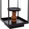 imageDeco 79 Metal Decorative Candle Lantern with Handle Set of 2 14quot 12quotH BlackBlack