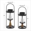imageDeco 79 Metal Decorative Candle Lantern with Handle Set of 2 14quot 12quotH BlackBlack