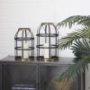 imageDeco 79 Metal Decorative Candle Lantern with Handle Set of 2 14quot 12quotH BlackBlack