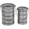 imageDeco 79 Metal Decorative Candle Lantern with Handle Set of 2 14quot 12quotH BlackGray