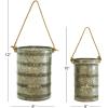 imageDeco 79 Metal Decorative Candle Lantern with Handle Set of 2 14quot 12quotH BlackGray