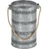 imageDeco 79 Metal Decorative Candle Lantern with Handle Set of 2 14quot 12quotH BlackGray