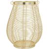 imageDeco 79 Metal Decorative Candle Lantern with Thin Metal Handle 8quot x 8quot x 11quot Gold