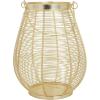 imageDeco 79 Metal Decorative Candle Lantern with Thin Metal Handle 8quot x 8quot x 11quot Gold