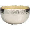 imageDeco 79 Metal Decorative Candle Vanilla Marshmallow Scented Hammered 30 oz 3 Wick Aromatherapy Candle with White Wax Wax Aromatherapy Candle 7quot x 7quot x 4quot Silver