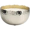 imageDeco 79 Metal Decorative Candle Vanilla Marshmallow Scented Hammered 30 oz 3 Wick Aromatherapy Candle with White Wax Wax Aromatherapy Candle 7quot x 7quot x 4quot Silver
