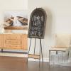 imageDeco 79 Metal Display Easel Tall Adjustable 3 Tier Floor Standing Easel with Chain Support and Wood Accents Display Stand 19quot x 23quot x 66quot BlackBLACK