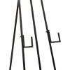 imageDeco 79 Metal Display Easel Tall Adjustable 3 Tier Floor Standing Easel with Chain Support and Wood Accents Display Stand 19quot x 23quot x 66quot BlackBLACK