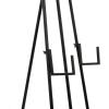 imageDeco 79 Metal Display Easel Tall Adjustable 3 Tier Floor Standing Easel with Chain Support and Wood Accents Display Stand 19quot x 23quot x 66quot BlackBLACK