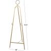 imageDeco 79 Metal Display Easel Tall Adjustable 3 Tier Floor Standing Easel with Chain Support and Wood Accents Display Stand 19quot x 23quot x 66quot BlackGold