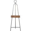 imageDeco 79 Metal Display Easel Tall Adjustable 3 Tier Floor Standing Easel with Chain Support and Wood Accents Display Stand 19quot x 23quot x 66quot BlackBLACK