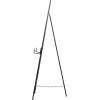 imageDeco 79 Metal Display Easel Tall Adjustable 3 Tier Floor Standing Easel with Chain Support and Wood Accents Display Stand 19quot x 23quot x 66quot BlackBLACK
