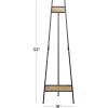 imageDeco 79 Metal Display Easel Tall Adjustable 3 Tier Floor Standing Easel with Chain Support and Wood Accents Display Stand 19quot x 23quot x 66quot BlackBLACK