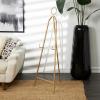 imageDeco 79 Metal Display Easel Tall Adjustable 3 Tier Floor Standing Easel with Chain Support and Wood Accents Display Stand 19quot x 23quot x 66quot BlackGold