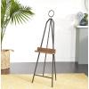 imageDeco 79 Metal Display Easel Tall Adjustable 3 Tier Floor Standing Easel with Chain Support and Wood Accents Display Stand 19quot x 23quot x 66quot BlackBLACK