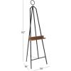 imageDeco 79 Metal Display Easel Tall Adjustable 3 Tier Floor Standing Easel with Chain Support and Wood Accents Display Stand 19quot x 23quot x 66quot BlackBLACK