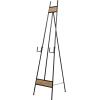 imageDeco 79 Metal Display Easel Tall Adjustable 3 Tier Floor Standing Easel with Chain Support and Wood Accents Display Stand 19quot x 23quot x 66quot BlackBLACK
