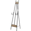 imageDeco 79 Metal Display Easel Tall Adjustable 3 Tier Floor Standing Easel with Chain Support and Wood Accents Display Stand 19quot x 23quot x 66quot BlackBLACK