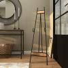 imageDeco 79 Metal Display Easel Tall Adjustable 3 Tier Floor Standing Easel with Chain Support and Wood Accents Display Stand 19quot x 23quot x 66quot BlackBLACK