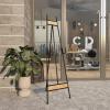 imageDeco 79 Metal Display Easel Tall Adjustable 3 Tier Floor Standing Easel with Chain Support and Wood Accents Display Stand 19quot x 23quot x 66quot BlackBLACK