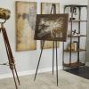 imageDeco 79 Metal Extra Large Free Standing Adjustable Display Stand Easel with Foldable Stand 24quot x 17quot x 70quot BlackBlack