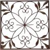 imageDeco 79 Metal Fleur De Lis Home Wall Decor Wire Scroll Wall Sculpture with Gold Accents Set of 4 Wall Art 16quotW 16quotH Brown14L x 14W