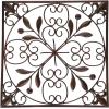 imageDeco 79 Metal Fleur De Lis Home Wall Decor Wire Scroll Wall Sculpture with Gold Accents Set of 4 Wall Art 16quotW 16quotH Brown14L x 14W